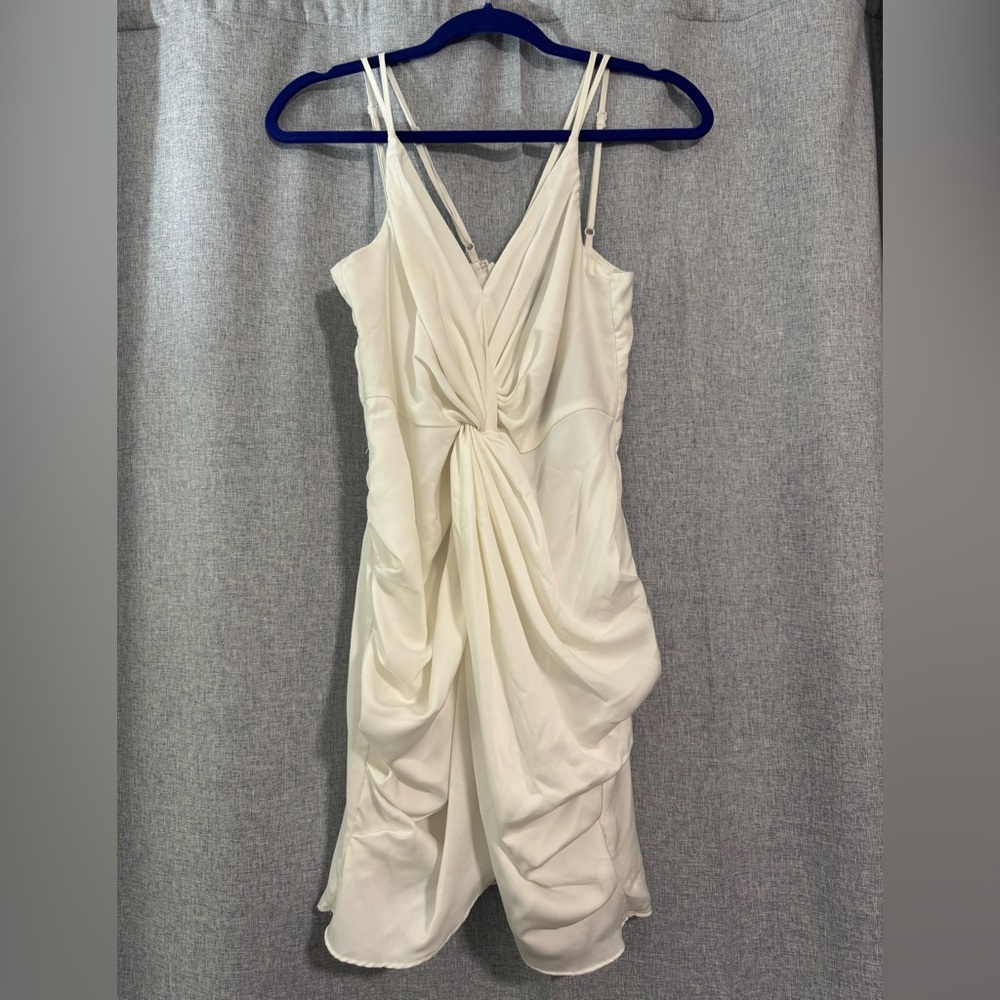 NWT DO+BE White Ruched Slip Dress